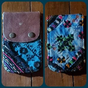 🪬🍄 Free People Boho Embroidered Repurposed vtg banjara hippie Wallet card case